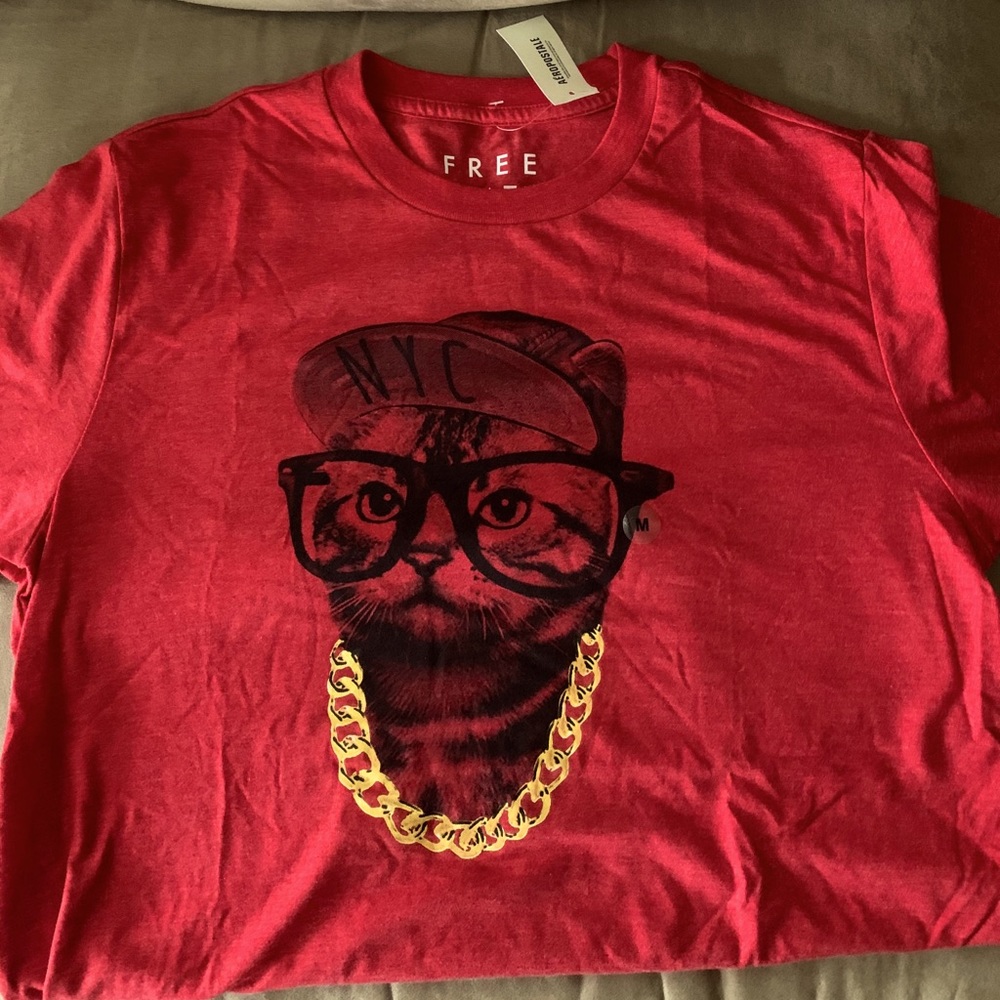 Free State NYC hipster city cat tshirt M BNWT